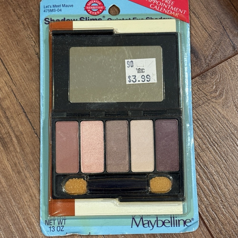 Maybelline Let's Meet Mauve Shadow Slims Quintet NEW Vtg Eye Shadow Pallet‎